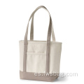 Bolsa de bolso de bolso de lienzo reutilizable plegable en blanco